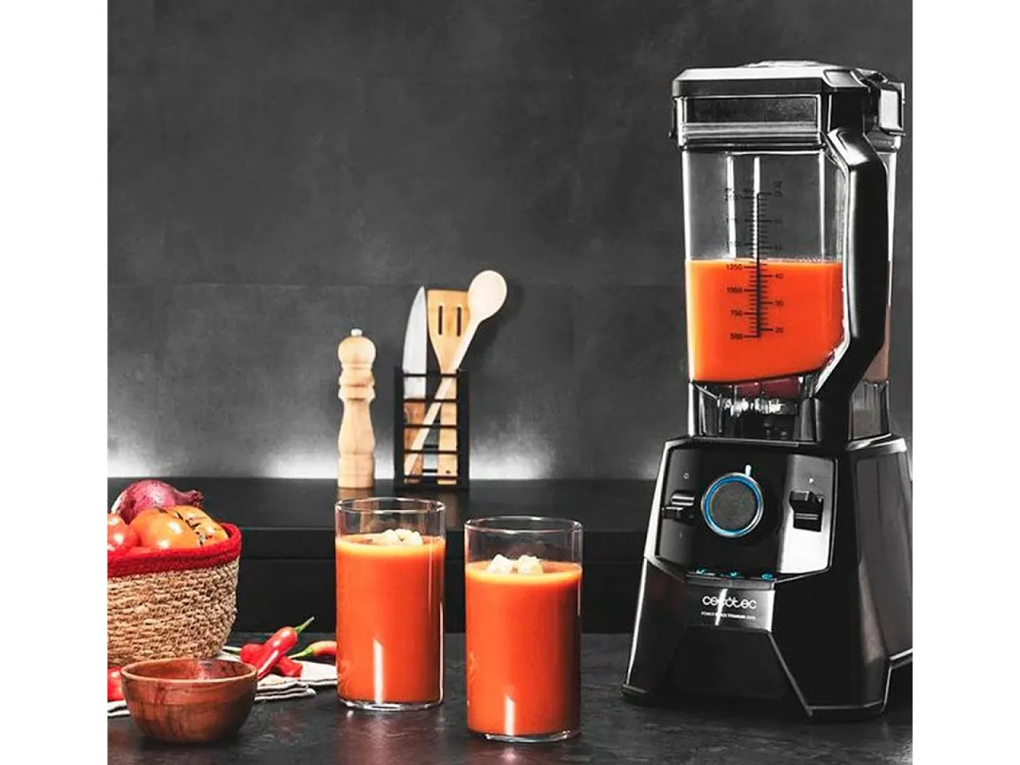 Batidora de vaso Cecotec Power Black Titanium 2000 Pro 2000W 32500 rpm negro