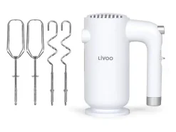 Batidora eléctrica de mano de 250 W - 5 velocidades - Función turbo - Blanca