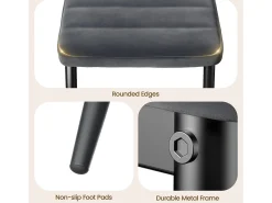 Bealife Juego de 4 Sillas de Comedor para Cocina, Asiento Acolchado en Terciopelo con Patas de Metal y Pies de Goma, Gris Oscuro