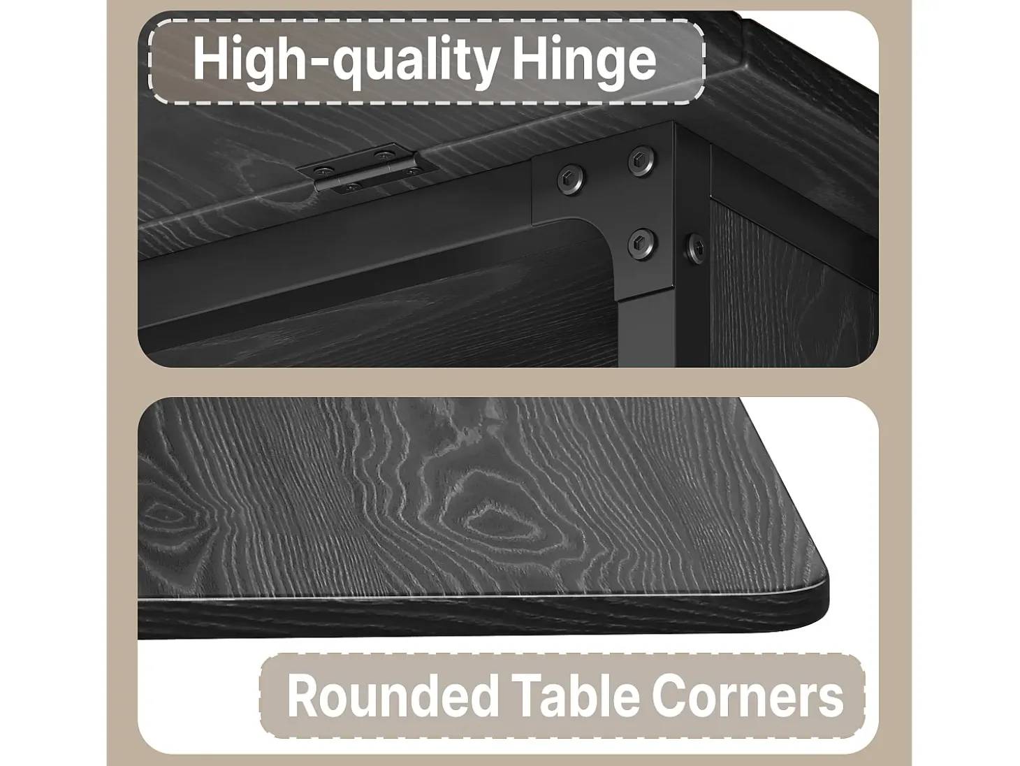 Bealife Mesa de Comedor Móvil y Plegable 3 en 1 130×80×74, Plegable por Ambos Lados, Ahorra Espacio, Multifunción