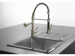 Big Pro grifo con teleducha acero cepillado Essebagno