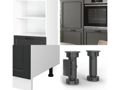 Bloque de cocina antracita casa de campo/blanco 180x46x81.6 r-line
