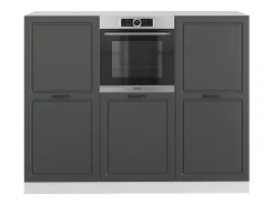 Bloque de cocina antracita casa de campo/blanco 180x46x81.6 r-line