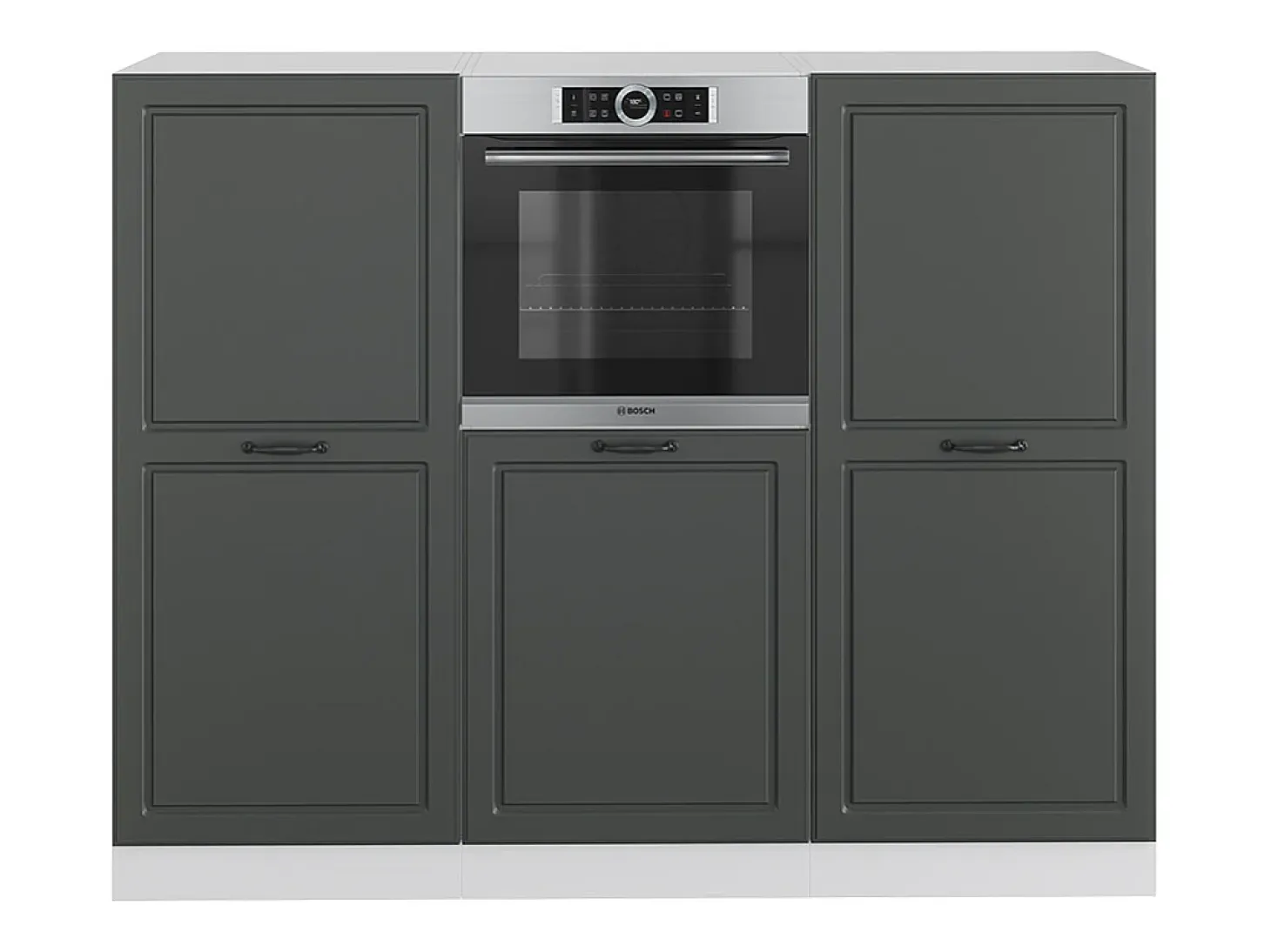 Bloque de cocina antracita casa de campo/blanco 180x46x81.6 r-line