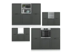 Bloque de cocina antracita casa de campo/blanco 180x46x81.6 r-line