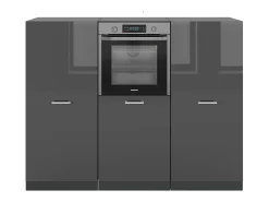 Bloque de cocina antracita brillo intenso/antracita 180x46x81.6 r-line