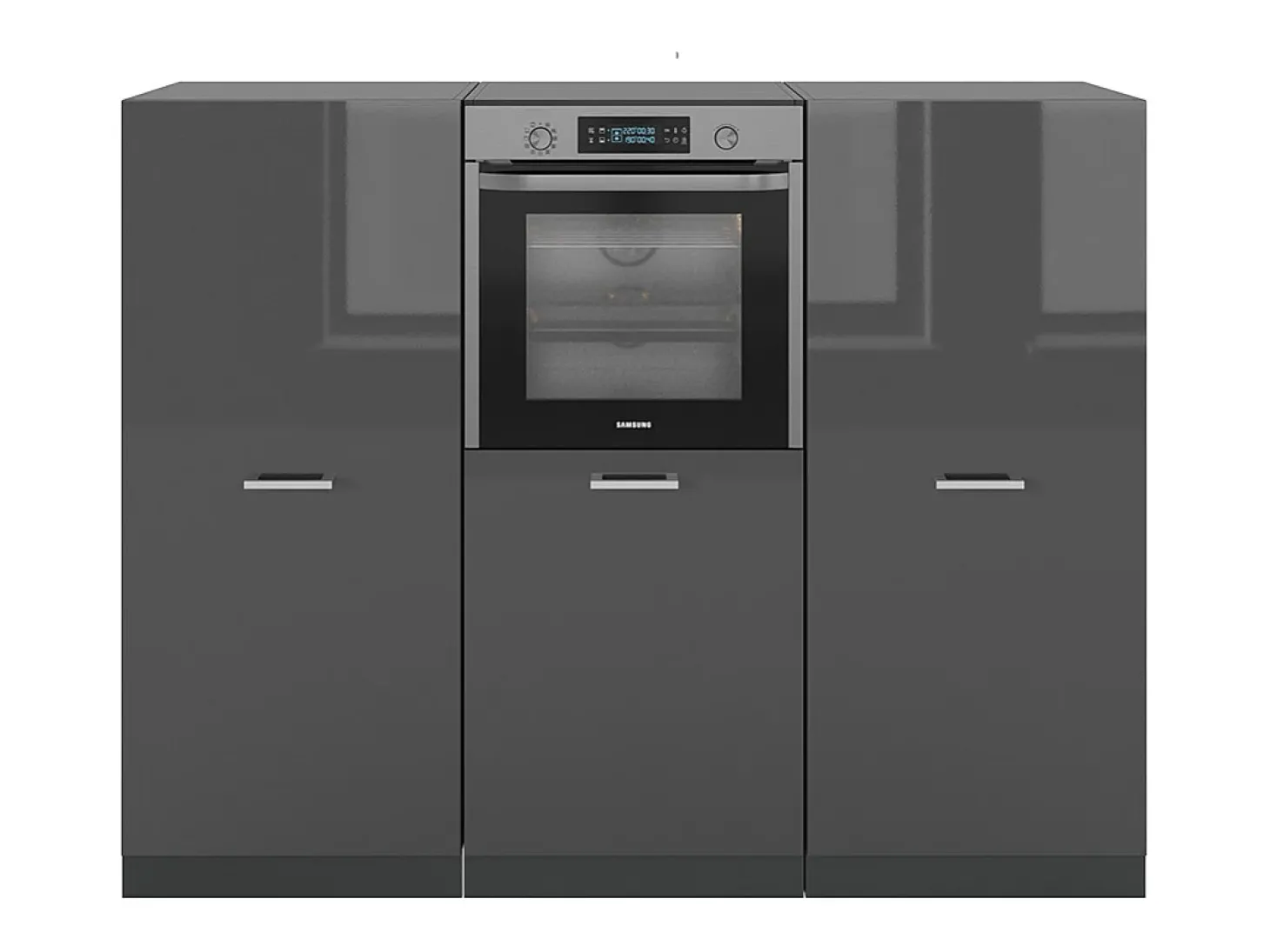 Bloque de cocina antracita brillo intenso/antracita 180x46x81.6 r-line