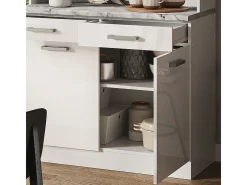 Bloque de cocina blanco alto brillo 100x60x81.6 r-line