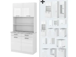 Bloque de cocina blanco alto brillo 100x60x81.6 r-line