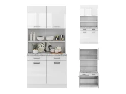 Bloque de cocina blanco alto brillo 100x60x81.6 r-line