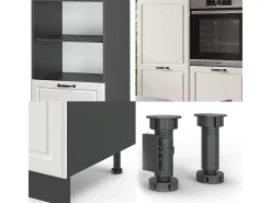 Bloque de cocina casa de campo blanca/antracita 180x46x81.6 r-line