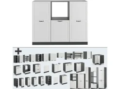 Bloque de cocina casa de campo blanca/antracita 180x46x81.6 r-line