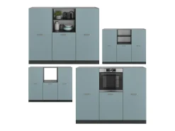 Bloque de cocina gris azulado/antracita 180x46x81.6 r-line