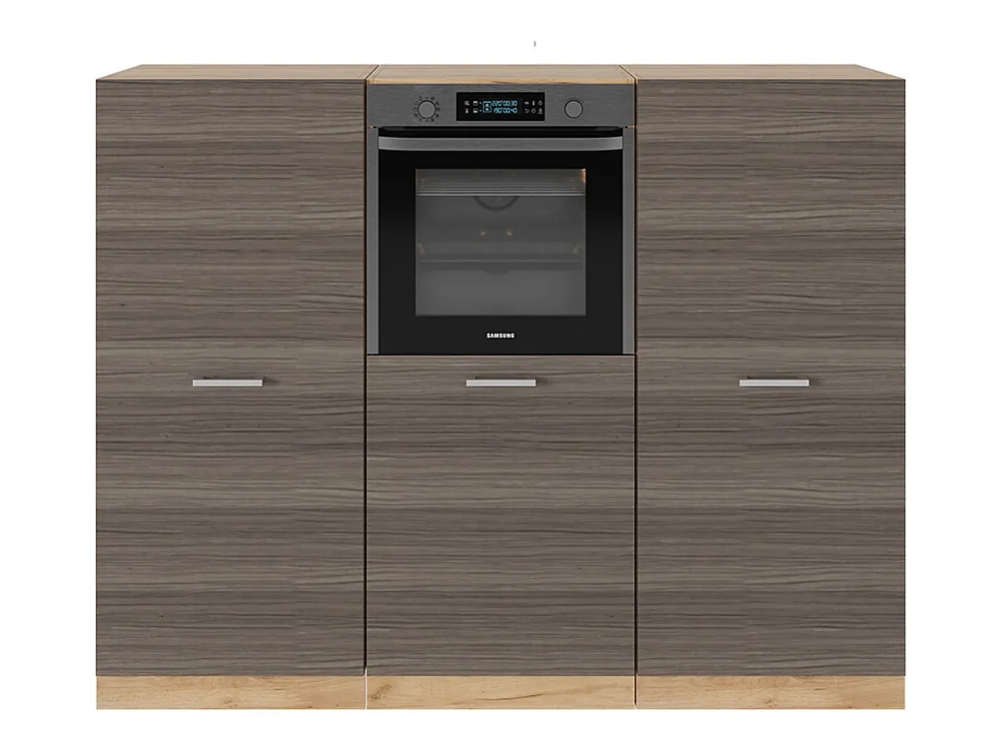 Bloque de cocina gris noble/roble dorado 180x46x81.6 r-line