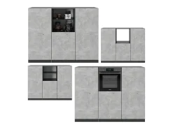 Bloque de cocina hormigón/antracita 180x46x81.6 r-line