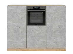 Bloque de cocina hormigón/roble dorado 180x46x81.6 r-line