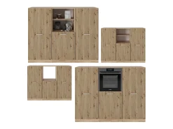 Bloque de cocina roble artesanal/roble dorado 180x46x81.6 r-line