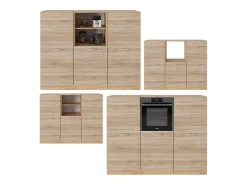 Bloque de cocina roble sonoma/goldkraft 180x46x81.6 r-line