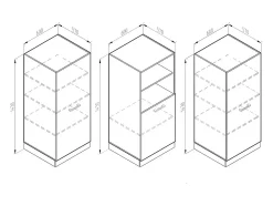 Bloque de cocina rojo brillo intenso/blanco 180x46x81.6 r-line