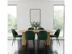 BOAVISTA ovale eettafel 210 cm - Natuurlijke stijl-Color ribete verde crudo