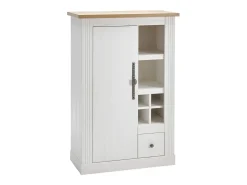 Bodeguero de almacenaje de 122x79,7x40,3 cm con guías metálicas en color blanco Markle