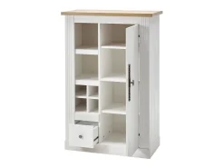 Bodeguero de almacenaje de 122x79,7x40,3 cm con guías metálicas en color blanco Markle