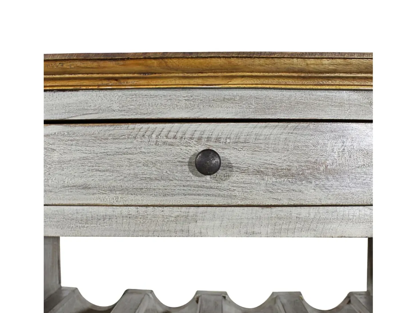 Botellero de madera maciza reciclada 55x23x85 cm ES665872
