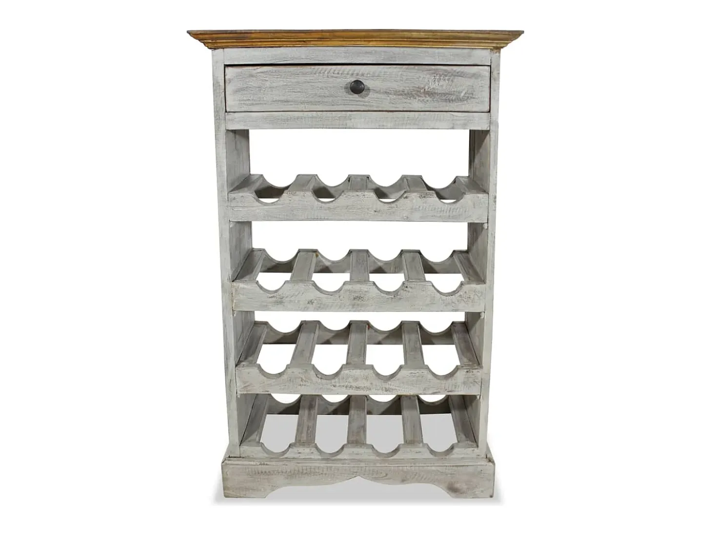 Botellero de madera maciza reciclada 55x23x85 cm ES665872