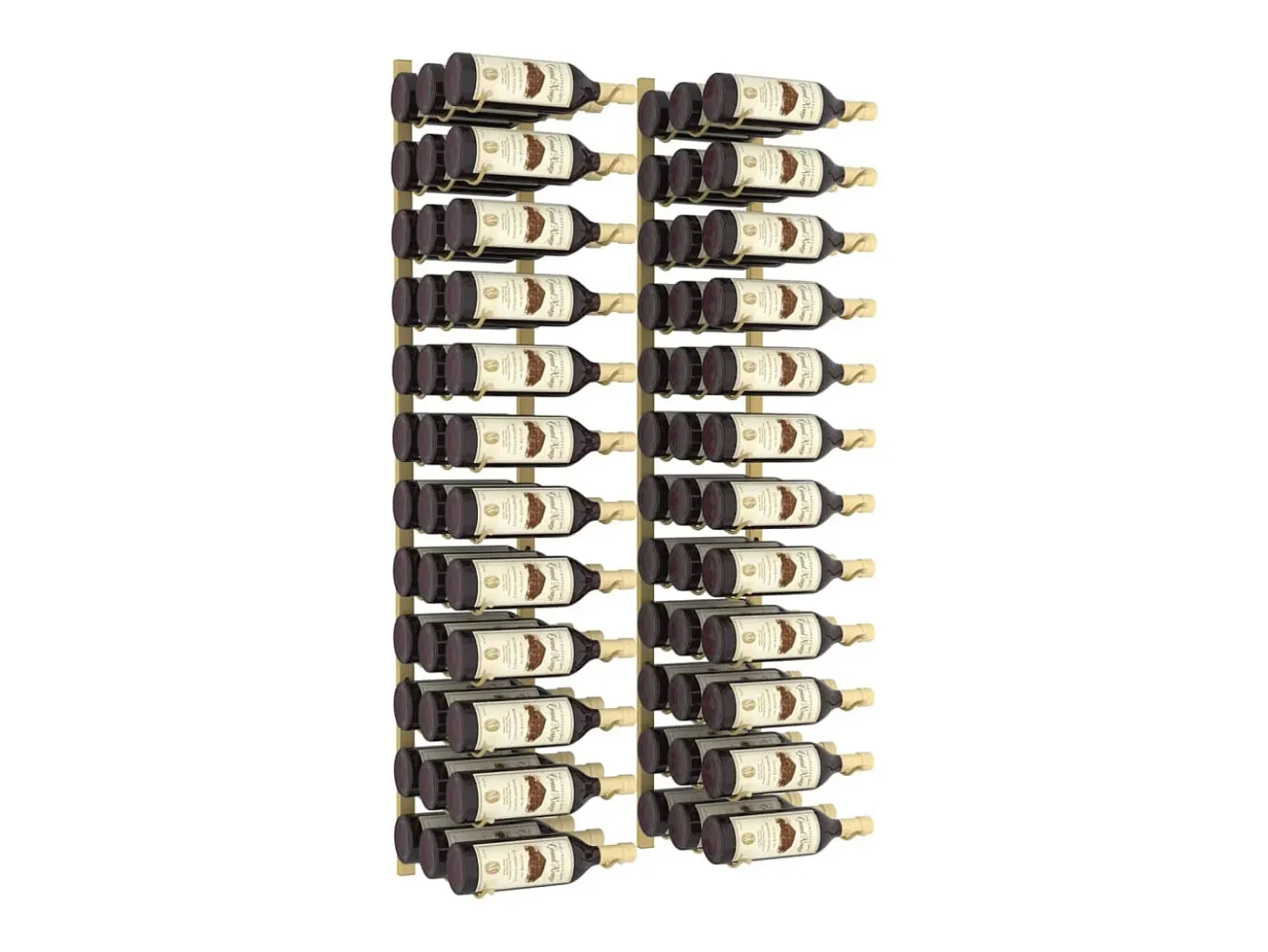 Botellero de pared para 36 botellas 2 unidades hierro dorado ES270133