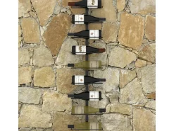 Botellero de pared para 9 botellas hierro negro ES384182