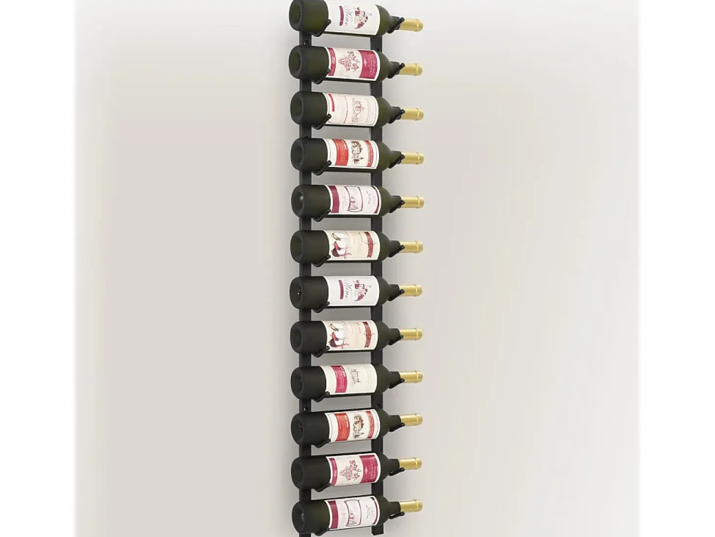 Botellero de pared para 12 botellas hierro negro ES669904