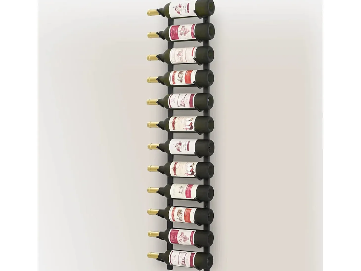 Botellero de pared para 12 botellas hierro negro ES669904