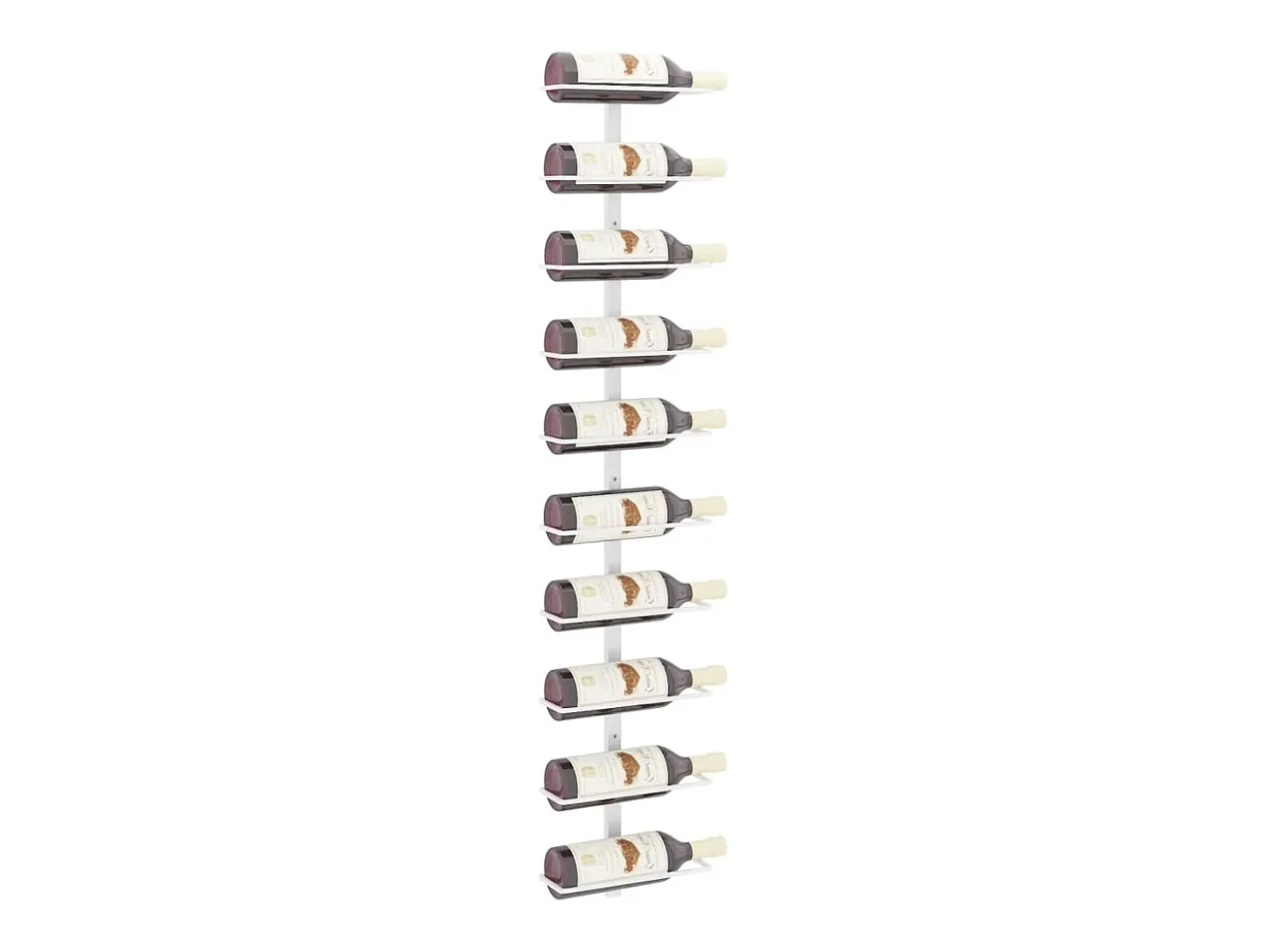 Botellero de pared para 10 botellas de metal blanco ES865995