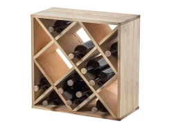 Botellero Loreo, rejilla de madera, marrón claro