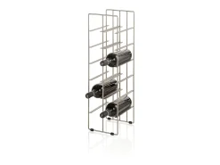 Botellero moderno de metal satinado para 12 botellas de vino Jin