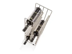 Botellero moderno de metal satinado para 12 botellas de vino Jin