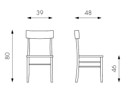 Brera - Silla de madera turquesa 2 piezas
