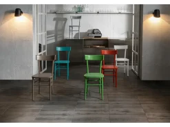 Brera - Silla de madera turquesa 2 piezas
