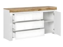 Bufé 3 cajones y 1 puerta Hella Blanco y Madera