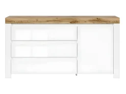 Bufé 3 cajones y 1 puerta Hella Blanco y Madera