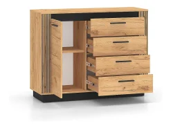 Bufé 1 puerta 4 cajones Solal Madera y Negro