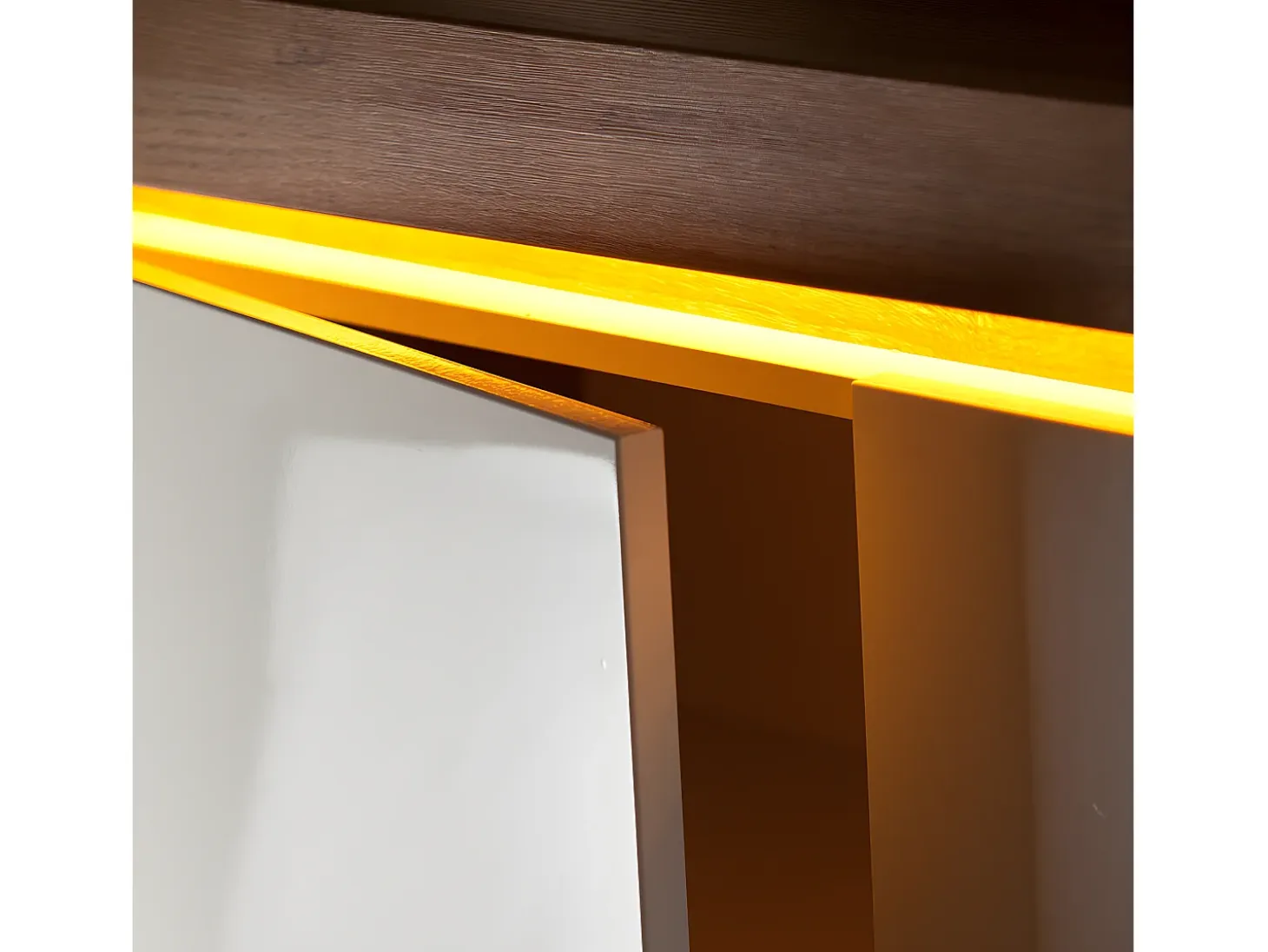 Bufé 2 puertas 4 cajones con LED Teo Blanco y Madera