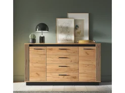 Bufé 2 puertas 3 cajones Solal Madera y Negro