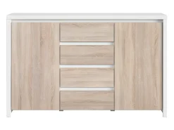 Bufé 2 puertas 4 cajones Soren Blanco y Madera