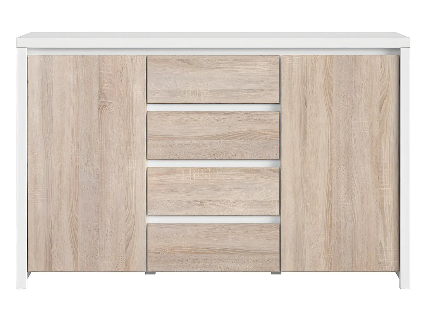 Bufé 2 puertas 4 cajones Soren Blanco y Madera