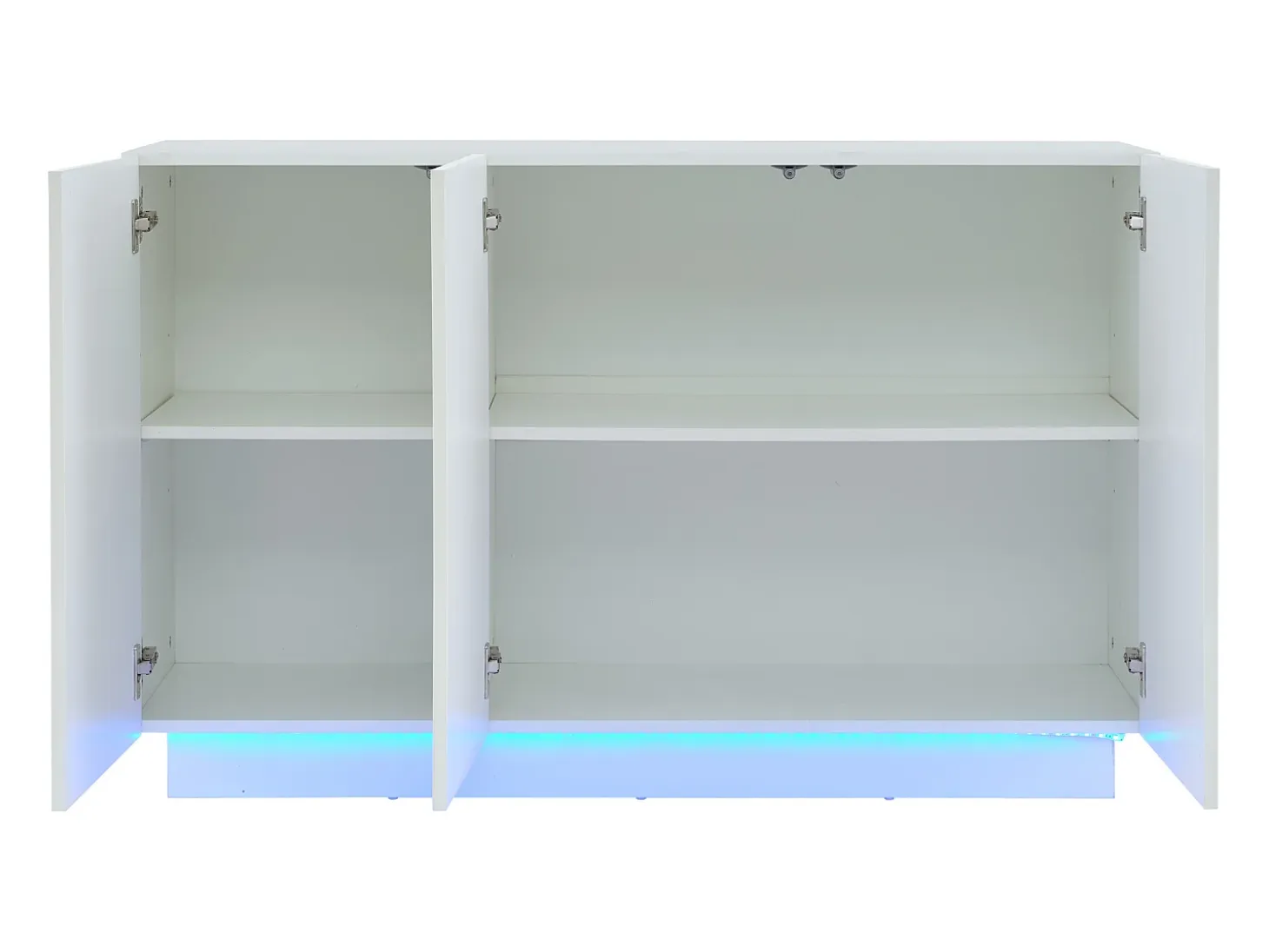 Buffé 120x40x75 cm - con iluminación LED - con 3 puertas - Paneles de partículas - Blanco