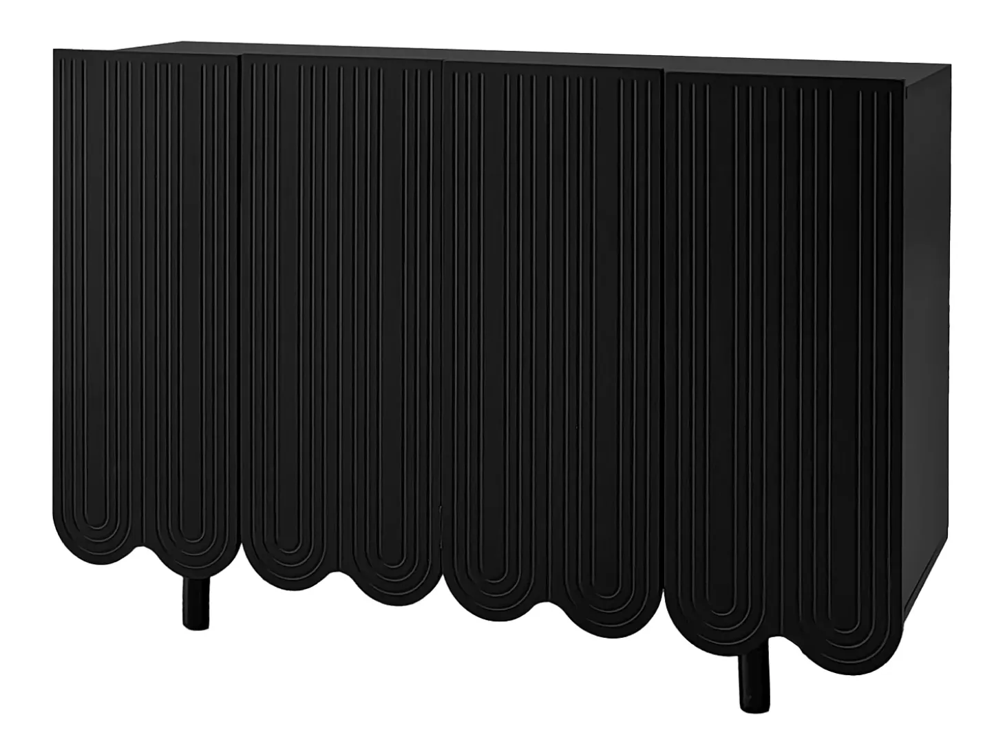 Buffet à 4 portes avec portes en forme de larme -Noir