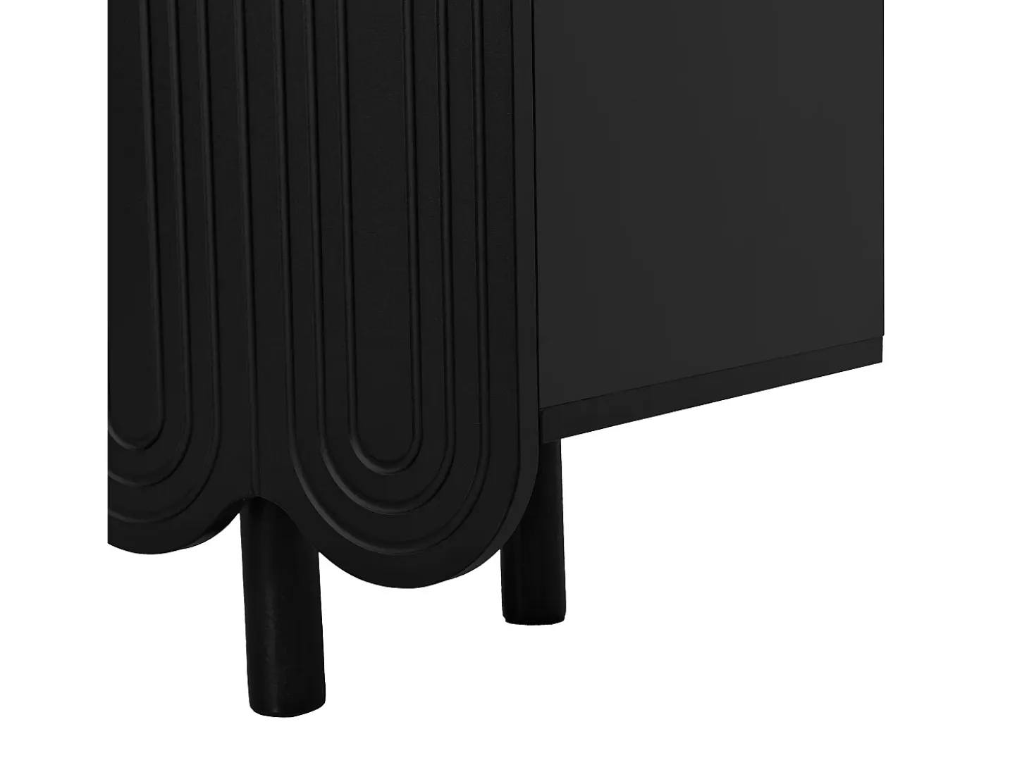 Buffet à 4 portes avec portes en forme de larme -Noir