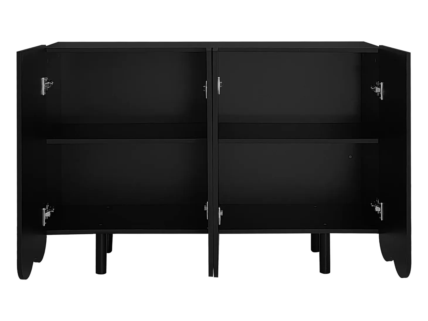 Buffet à 4 portes avec portes en forme de larme -Noir