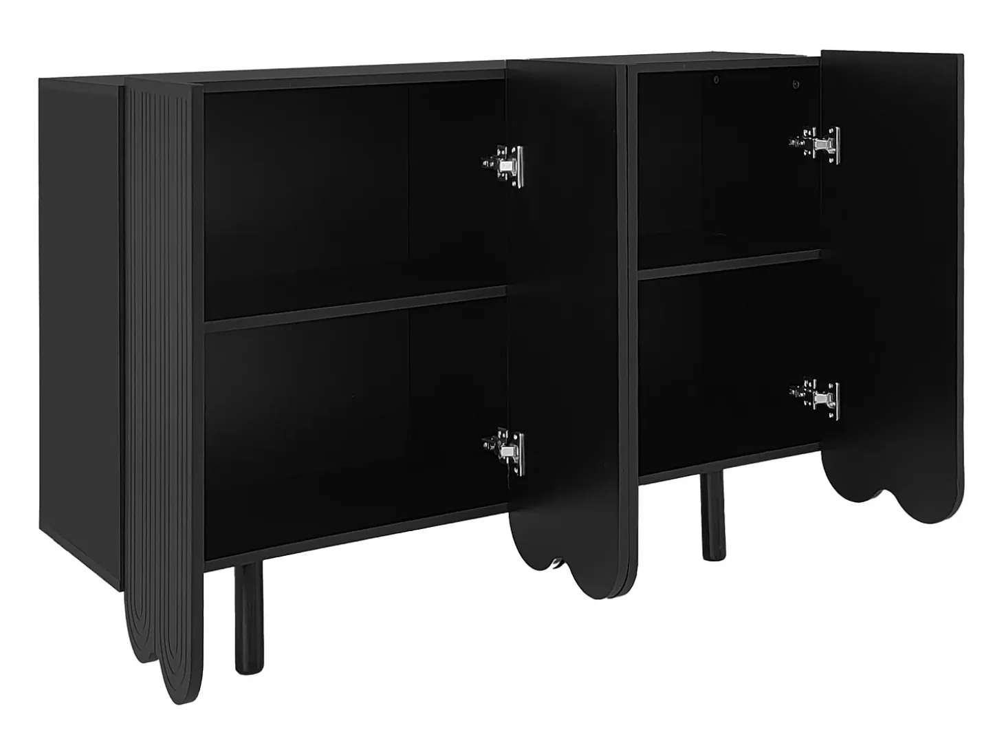 Buffet à 4 portes avec portes en forme de larme -Noir